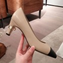 Replica High Quality Chanel Lambskin Pearl Heel Pumps G35112 Beige 2020 Collection AQ00870