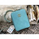 Replica Hot Chanel Original Small Sheepskin camera bag AS1753 light blue AQ01090