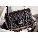 Replica Luxury Chanel Chain and Pearls Flap Mini Bag AS1740 Black 2020 AQ01163