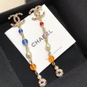 Replica Luxury Chanel Glass Pearl Long Earrings AB3108 Multicolor 2019 Collection AQ03821