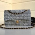 Replica Luxury Chanel Lurex Tweed Medium Flap Bag Gray 2019 Collection AQ03163