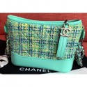 Replica Luxury Chanel Tweed/Calfskin Gabrielle Small Hobo Bag A91810 Light Green AQ00743