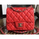 Best Chanel Lambskin Mini Classic Flap Bag A1115 Red AQ01152