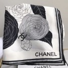 Best Chanel Silk Twill Square Scarf 90x90 AA6851 White 2020 Collection Scarf AQ02255