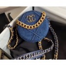 Chanel 19 Round Clutch with Chain Bag Denim 2020 AQ04147