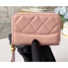 Chanel Aged Calfskin Gabrielle Zipped Coin Purse A84404 Pink AQ01585