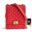 Chanel Boy North/South Flap Shoulder Bag AS0130 Red 2019 AQ02276