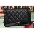 Chanel Boy Wallet On Chain WOC Bag In Caviar Leather Black AQ01995