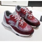 Chanel Calfskin Suede & Fabric Classic Sneaker Burgundy 2020(For Women and Men) Collection AQ00630