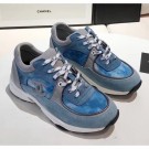 Chanel Calfskin Suede & Fabric Classic Sneaker DenimBlue 2020(For Women and Men) Collection AQ02920