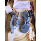 Chanel Camellia Thong Sandals Blue 2019 AQ01422