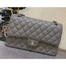 Chanel caviar leather 1112 Classic Medium flap bag gray with Silver Hardware AQ01888