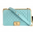 Chanel Caviar Leather Boy Flap Medium Bag Tiffany Blue AQ02136