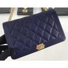 Chanel Caviar Leather Boy Wallet On Chain WOC Bag A81969 Navy Blue 2019 AQ02349