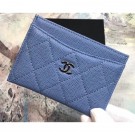 Chanel Caviar Leather Classic Card Holder A31510 Denim Blue AQ02242