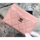 Chanel Caviar Leather Classic Card Holder A31510 Pink AQ02422