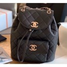 Chanel Caviar Leather Vintage Duma Backpack Bag AS1371 Black 2020 AQ01423