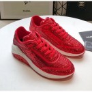 Chanel CC Logo Sequins & Leather Sneakers G35936 Red 2020 Collection AQ01318