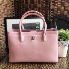 chanel cerf tote bag in caviar leather pink with silver hardware AQ03128