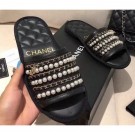 Chanel Chain and Pearl Mules Slipper Sandals Black 2020 AQ03721