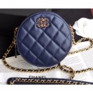 Chanel Chain Infinity Round Clutch with Chain AP0725 Blue 2019 AQ02585