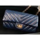 Chanel Chevron Aged Calfksin Waist Bag A57791 Blue 2018 AQ00507