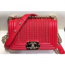 Chanel Embroidered Boy Small Flap Bag Red 2019 AQ03368