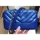 Chanel Glittered Aged Calfskin Gabrielle Clutch With Chain Bag A94505 Chevron Blue 2019 AQ03766