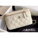 Chanel Grained Calfskin Small Vanity with Classic Chain Bag AP1341 White 2020 AQ02466