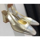 Chanel Heel 6.5cm Slingbacks G31318 Gold/Silver 2019 AQ01798