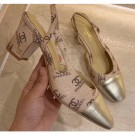 Chanel Heel 6.5cm Slingbacks G31318 Logo Beige 2020 AQ02281