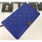 Chanel Lambskin Boy Wallet On Chain WOC Bag A81969 Blue/Silver 2019 AQ01632