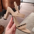 Chanel Lambskin Chain Heel Sandals Apricot 2020 Collection AQ03610