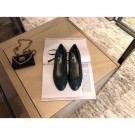 Chanel Lambskin Classic Bow Ballerinas Flats Quilting Dark Green AQ01525