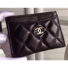 Chanel Lambskin Classic Card Holder A31510 Black AQ02179