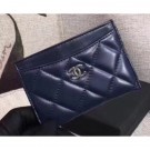 Chanel Lambskin Classic Card Holder A31510 Navy Blue AQ00629