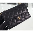 Chanel Lambskin Classic Clutch with Chain Bag A84512 Black/Gold AQ02570