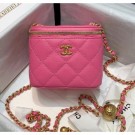 Chanel Lambskin Small Classic Box with Chain And Gold Metal Ball AP1447 Rosy 2020 Collection AQ03521