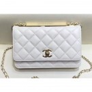 Chanel Lambskin Trendy CC Wallet On Chain WOC Bag A80982 White 2018 AQ00984