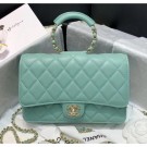 Chanel Lambskin Wallet on Chain With Round Handle AP1177 Light Green 2020 Collection AQ02611