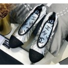 Chanel Laminated Goatskin and Grosgrain Ballerinas G36166 Metallic Silver 2020 AQ01891