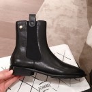 Chanel Leather Camellia Slip-on Flat Short Boots Black 2019 Collection AQ01175