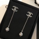 Chanel Long Earrings AB0898 Silver/Blue/Crystal 2019 Collection AQ03373