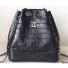 Chanel Metallic Crocodile Embossed Gabrielle Small Backpack Bag A94485 Black 2019 AQ03205