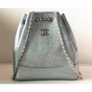 Chanel Metallic Crocodile Embossed Gabrielle Small Backpack Bag A94485 Gray 2019 AQ02465