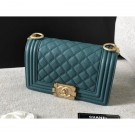 Chanel Original Quality caviar small Boy Bag green With gold Hardware AQ00687