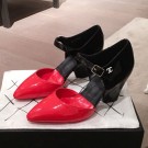 Chanel Patent Calfskin Mary Jane Pumps G35426 Red/Black 2020 Collection AQ03758