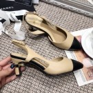 Chanel Pearl Heel Slingback Pumps G34597 Beige 2019 Collection AQ02913