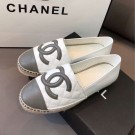 Chanel Quilted Calfskin Flat Espadrilles G29762 White/Steel Gray 2020 Collection AQ03990