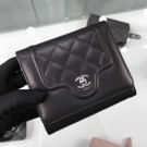 Chanel Quilted Lambskin Small Wallet Black 01 2019 Collection AQ03308